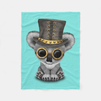 Niedlicher Steampunk Baby-Koala-Bär Fleecedecke