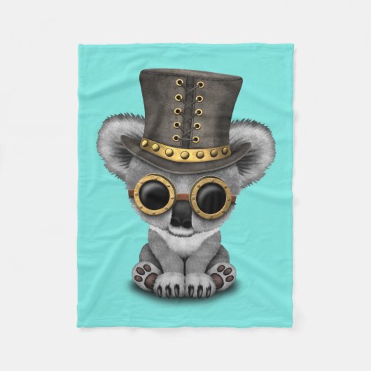 Niedlicher Steampunk Baby-Koala-Bär Fleecedecke (Vorderseite)