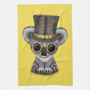 Niedlicher Steampunk Baby-Koala-Bär Handtuch