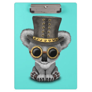 Niedlicher Steampunk Baby-Koala-Bär Klemmbrett