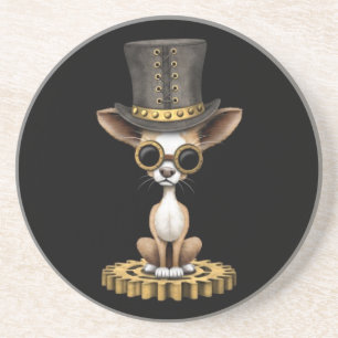 Niedlicher Steampunk Chihuahua-Welpen-Hund, Untersetzer