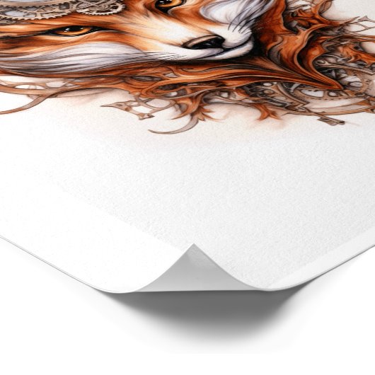 Niedlicher Steampunk Fox 116 Poster (Ecke)
