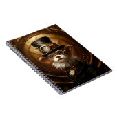 Niedlicher Steampunk-Hund-Hut-Goggles 110 Hund Lov Notizblock (Rechte Seite)