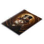 Niedlicher Steampunk-Hund-Hut-Goggles 110 Hund Lov Notizblock (Linke Seite)