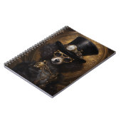Niedlicher Steampunk-Hund in Hutmalerei der D3R-Ne Notizblock (Linke Seite)