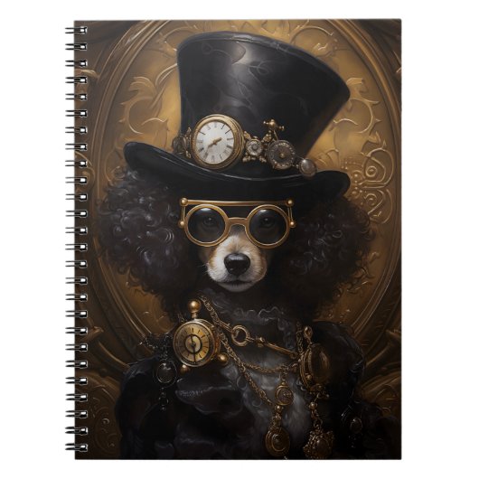Niedlicher Steampunk-Hund in Hutmalerei der D3R-Ne Notizblock (Vorderseite)