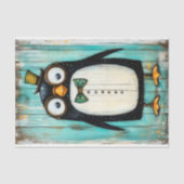 Niedlicher Steampunk-Penguin in Hut BR9-Decoupage Seidenpapier (Vorderseite)