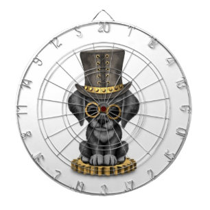 Niedlicher Steampunk schwarzer Dartscheibe