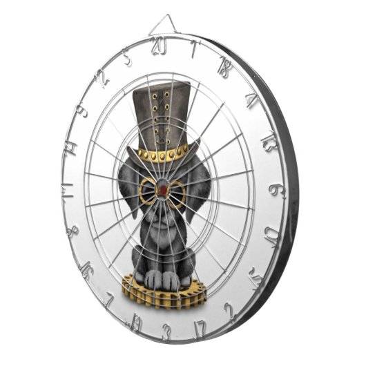 Niedlicher Steampunk schwarzer Dartscheibe (Vorderseite rechts)