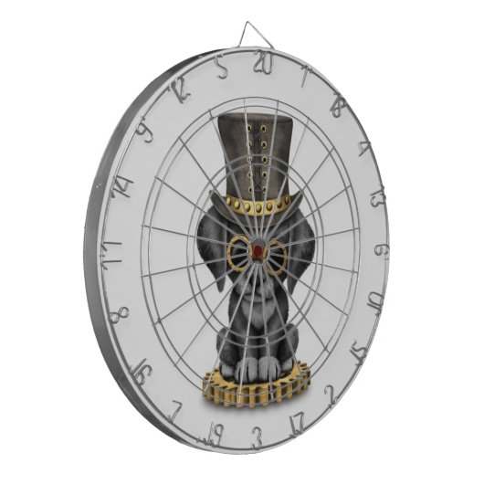 Niedlicher Steampunk schwarzer Dartscheibe (Vorderseite Links)