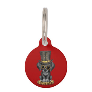 Niedlicher Steampunk, schwarzer Labyrinth Welpenhu Tiermarke