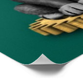 Niedlicher Steampunk, schwarzes Labor, Welpen, aqu Poster (Ecke)