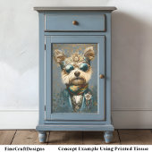 Niedlicher Steampunkenhund in Goggles, Scarf BH6 D Seidenpapier