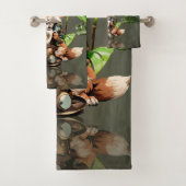 Niedlicher Steampunkfuchs Badhandtuch Set (Insitu)