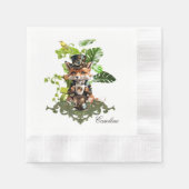Niedlicher Steampunkfuchs Serviette (Vorderseite)