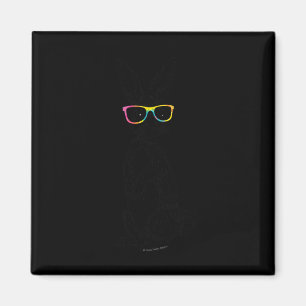 Niedlicher Stehender Hipster Bunny Gefärbte Krawat Magnet