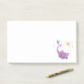 Niedlicher Sternenelefant mit farbenfrohen Balloon Post-it Klebezettel (Auf Schreibtisch)