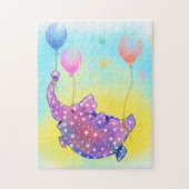 Niedlicher Sternenelefant mit farbenfrohen Balloon Puzzle (Vertikal)