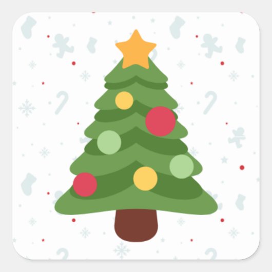 Niedlicher Sticker für den Weihnachtsbaum (Vorderseite)