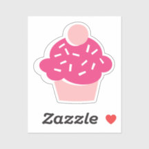 Niedlicher Stift Pink Cupcake Scrapbook Sticker