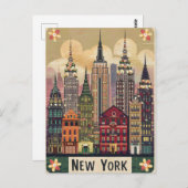 niedlicher Stil neue York Postkarte (Vorne/Hinten)