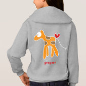 Niedlicher stilisierter Cartoon Orange Giraffe Kin Hoodie (Rückseite)