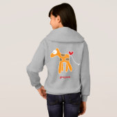 Niedlicher stilisierter Cartoon Orange Giraffe Kin Hoodie (Schwarz voll)