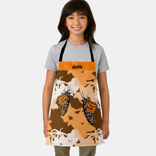 Niedlicher stilisierter Monarch Butterfly Orange Schürze (Insitu)