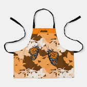 Niedlicher stilisierter Monarch Butterfly Orange Schürze (Vorderseite)