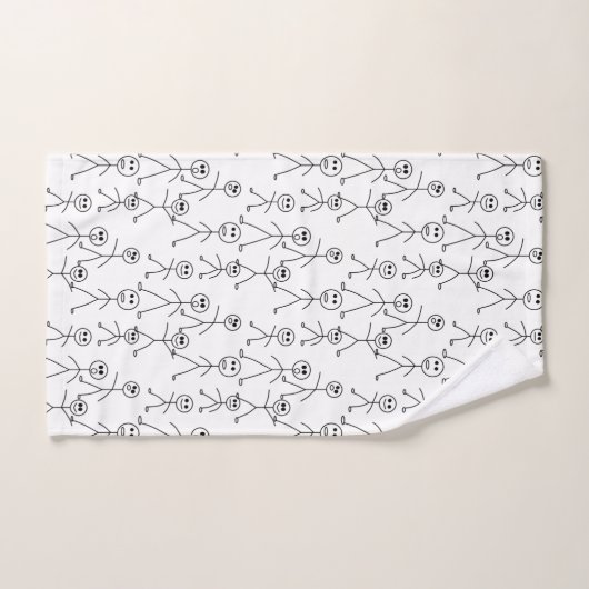 Niedlicher Stock-Mann stellt Schwarzweiss dar Badhandtuch Set (Handtuch)