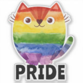Niedlicher Stolz Kitty Watercolor Vinyl Decal Aufkleber (Vorderseite)