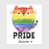 Niedlicher Stolz Kitty Watercolor Vinyl Decal Aufkleber (Blatt)