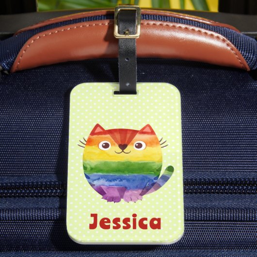 Niedlicher Stolz Wasserfarbe Personalisiert Gepäckanhänger (Vorderseite Insitu 2)