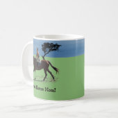 Niedlicher stolzer PferdeMama-Reiter Kaffeetasse (Vorderseite Links)