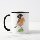 Niedlicher Stonechat, Wasserfarben-Vogelsammlung Tasse (Links)
