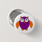 Niedlicher Stopp-Owl-Button Button (Vorne & Hinten)