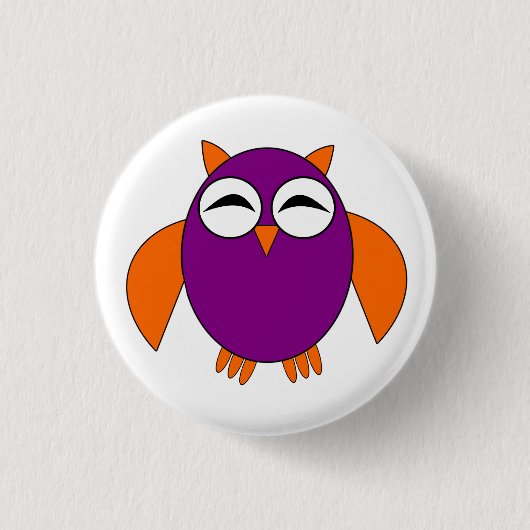 Niedlicher Stopp-Owl-Button Button (Vorderseite)