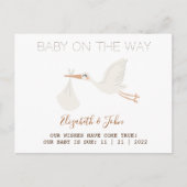 Niedlicher Storch Ankündigungspostkarte (Vorderseite)