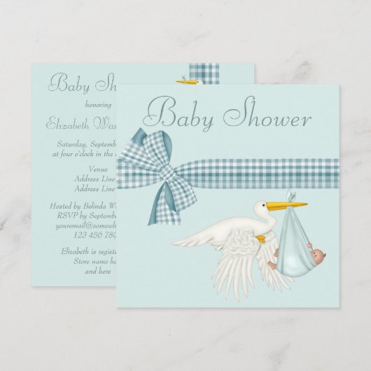 Niedlicher Storch, der Einladung (Vorne/Hinten)