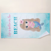 Niedlicher Strand, Baby Mermaid Strandtuch (Vorderseite)