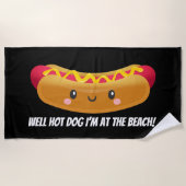 Niedlicher Strand feiert Hot Dog Handtuch (Vorderseite)