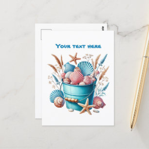 Niedlicher Strand hinzufügen Text Strand Muscheln Postkarte
