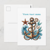 Niedlicher Strand - individualisierbarer Schiffsan Postkarte (Vorne/Hinten)