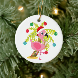 niedlicher Strand pink Flamingo hinzufügen Stimmun Keramik Ornament