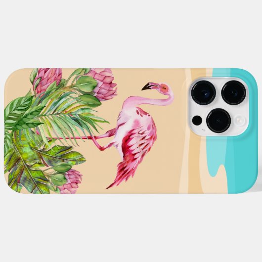 niedlicher Strand rosa Flamingo Case-Mate iPhone Hülle (Rückseite (Horizontal))