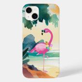 niedlicher Strand rosa Flamingo Case-Mate iPhone Hülle (Rückseite)