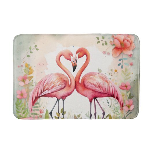 Niedlicher Strand Rosa Flamingo Liebhaber Badematte (Vorderseite)