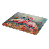 Niedlicher Strand Rosa Flamingo Liebhaber Schneidebrett (Ecke)