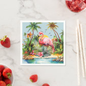 Niedlicher Strand Rosa Flamingo Liebhaber Serviette (Beispiel)