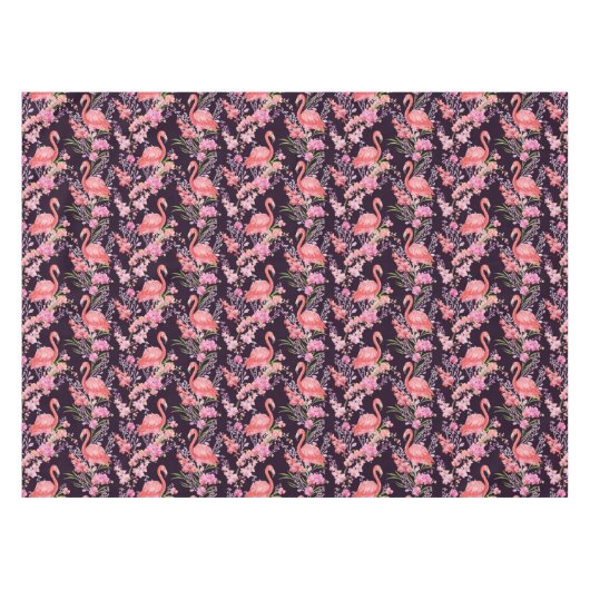 Niedlicher Strand rosa Flamingo-Muster Tischdecke (Vorderseite (Horizontal))